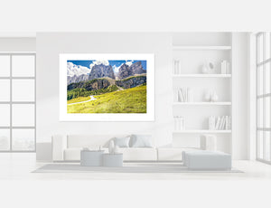 Passo Gardena The Dolomites. Gifts for cyclists, cycling photography prints by davidt. Cycling art. Cycling pictures