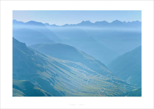 Col de la Bonette, In the Valley BelowCycling Art. Cycling prints, Unique Gifts for Cyclists, 