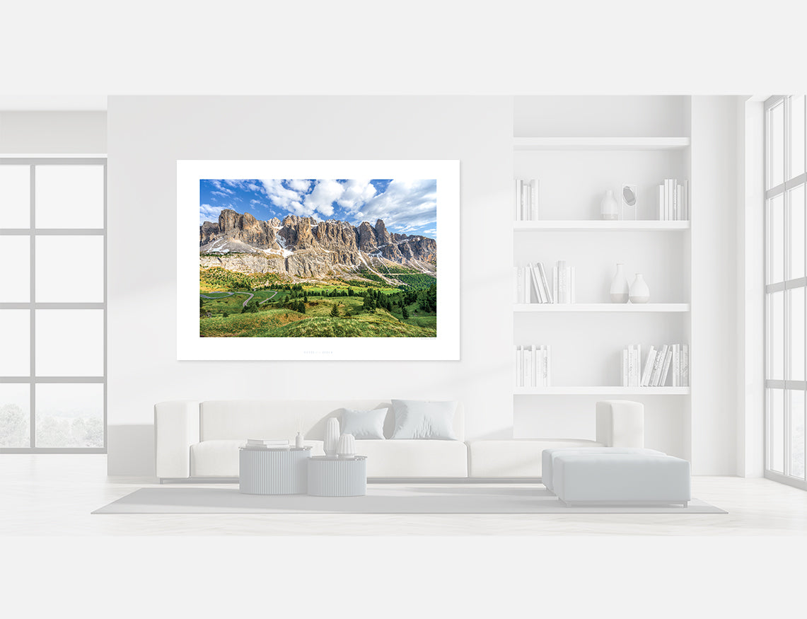 Passo Gardena - The Sellaronda. Cycling prints, Cycling Art. Unique gifts for cyclists. Cycling decor, Cycling Photography Prints, Luxury Gifts for Cyclists, Photography prints by Davidt.