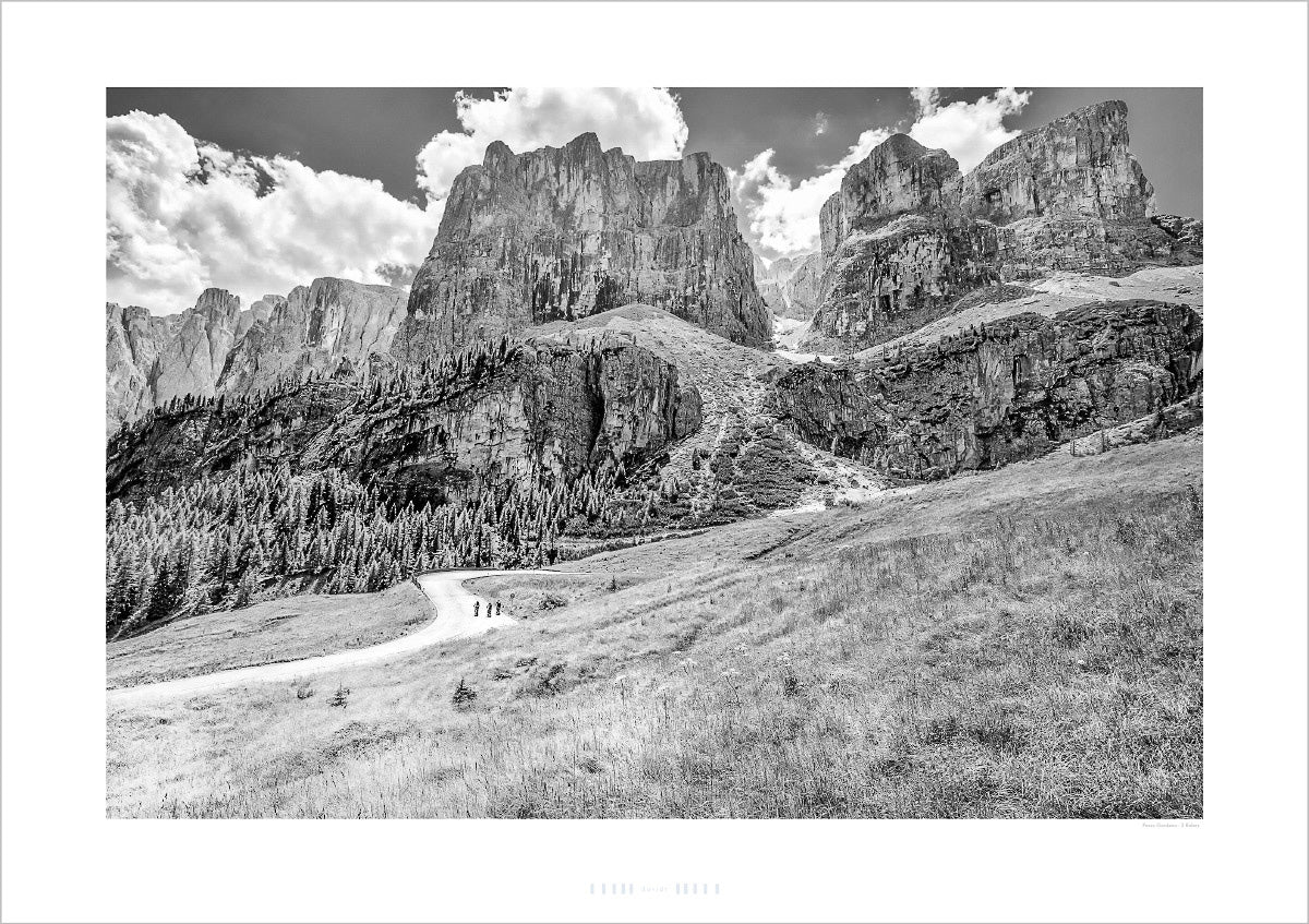 Passo Gardena The Dolomites. Gifts for cyclists, cycling photography prints by davidt. Cycling art. Cycling prints