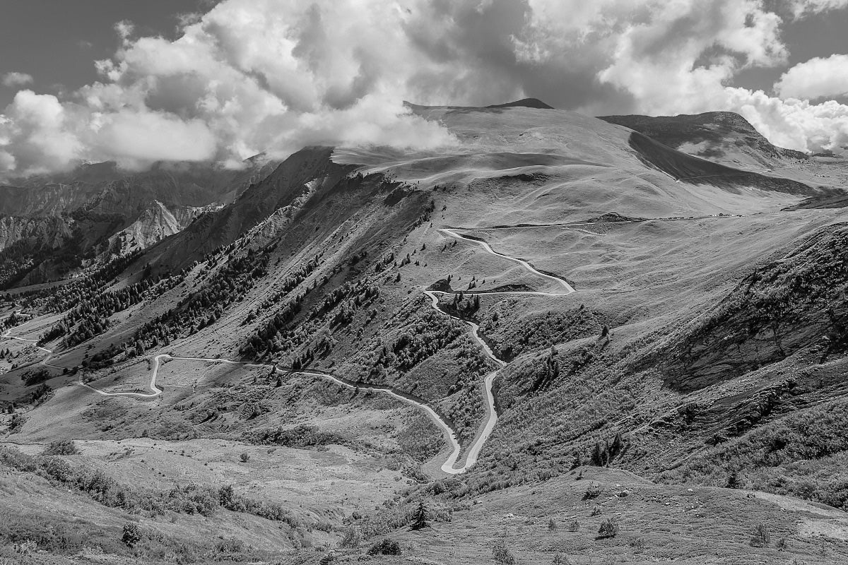 Gifts for Cyclists. Col du Glandon B&W. Cycling Art by davidt