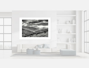 Col d'Aspin to Payolle. Black and white Cycling Art. Unique gifts for cyclists. Cycling photography prints by davidt