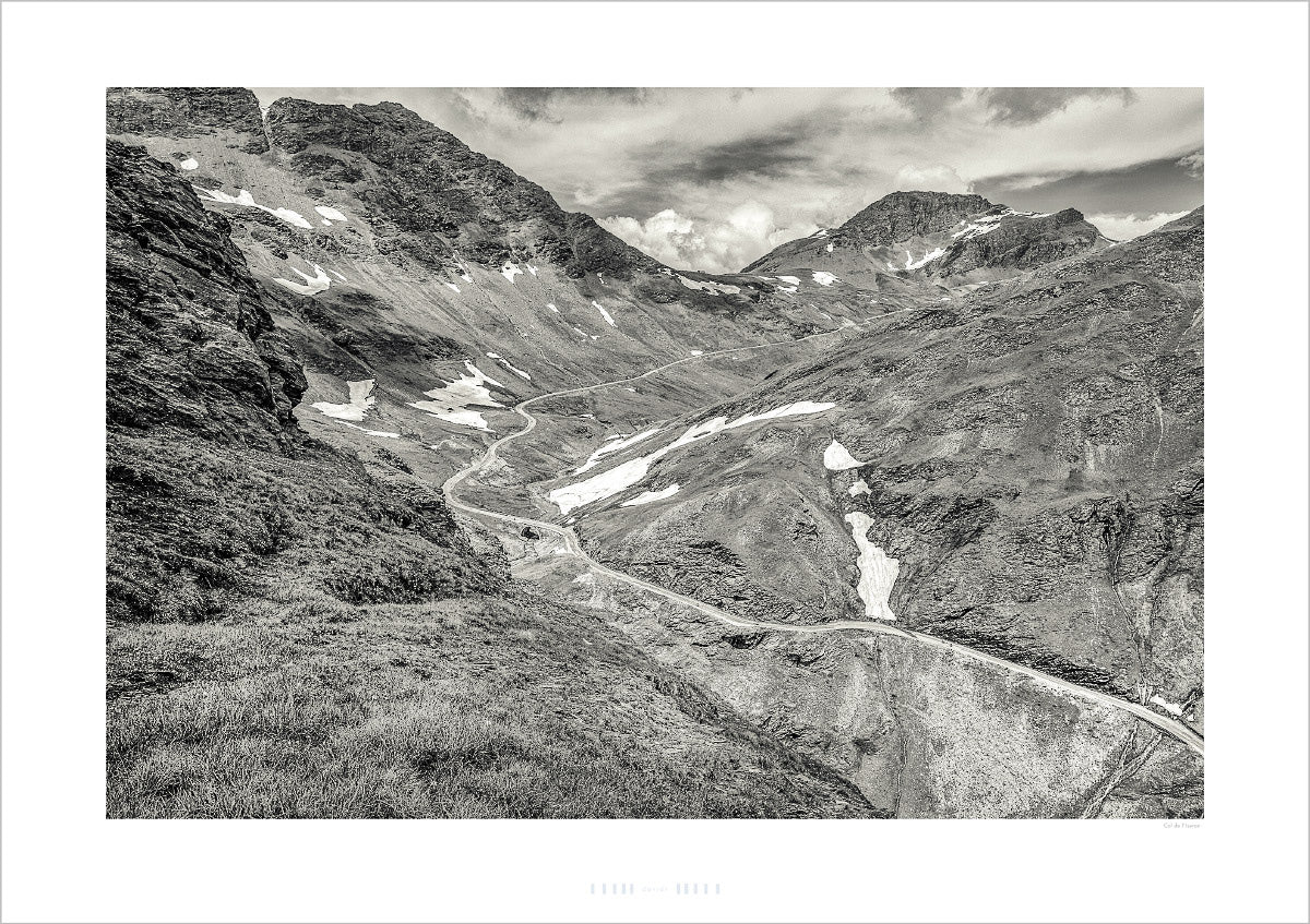 Col de I'Iseran Top Black and white cycling photography prints