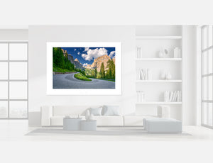 The Dolomites - Passo Sella, Cycling Prints, Cycling Art, Unique Gifts for Cyclists, Cycling Photography Prints,