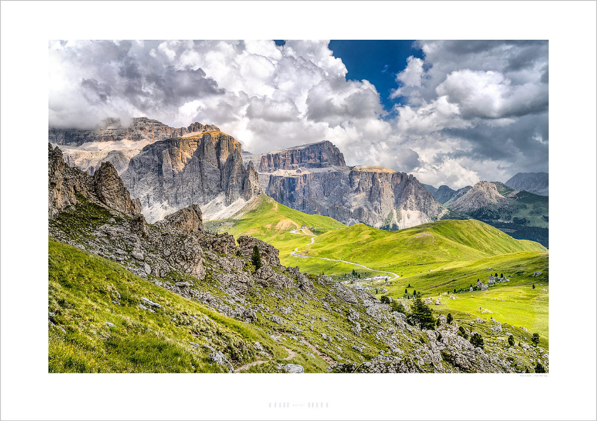 Passo Sella - Over the Top - Italian Dolomites - Gifts for Cyclists, Cycling Photography Prints by davidt