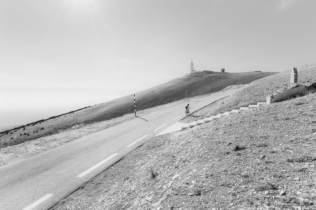 Mont Ventoux - Tom Simpson Memorial. Black and white photography print by davidt