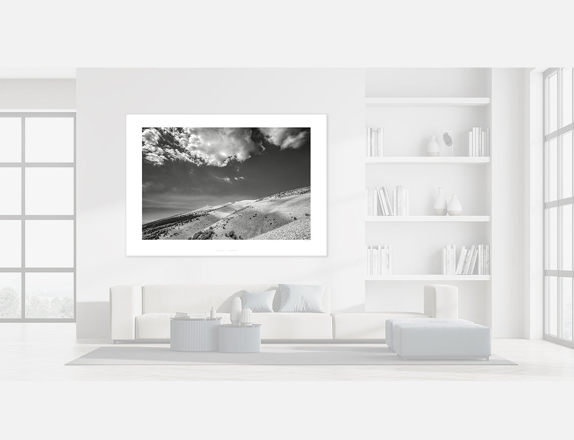 Mont Ventoux Black and white cycling photography prints. Gifts for cyclists by davidt. Cycling art. Cycling photography
