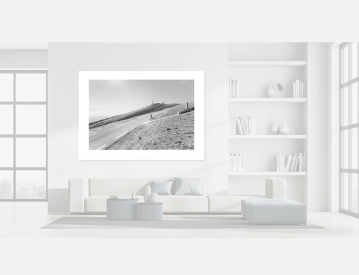 Mont Ventoux - Tom Simpson Memorial. Black and white photography print by davidt