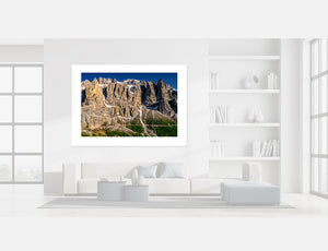 Passo Gardena the Dolomites - The Wall cycling photography prints by davidt