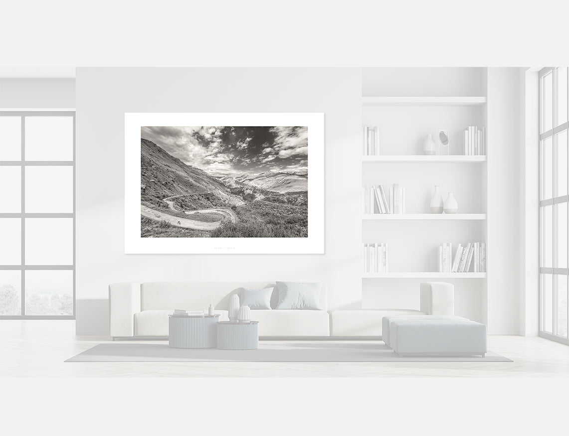 Col de Serenne Black and white cycling photography print by davidt - Great cycling climbs