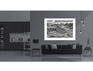 Alpe d'Huez - Landscape  BLack and white cycling photography prints. Gifts for cyclists