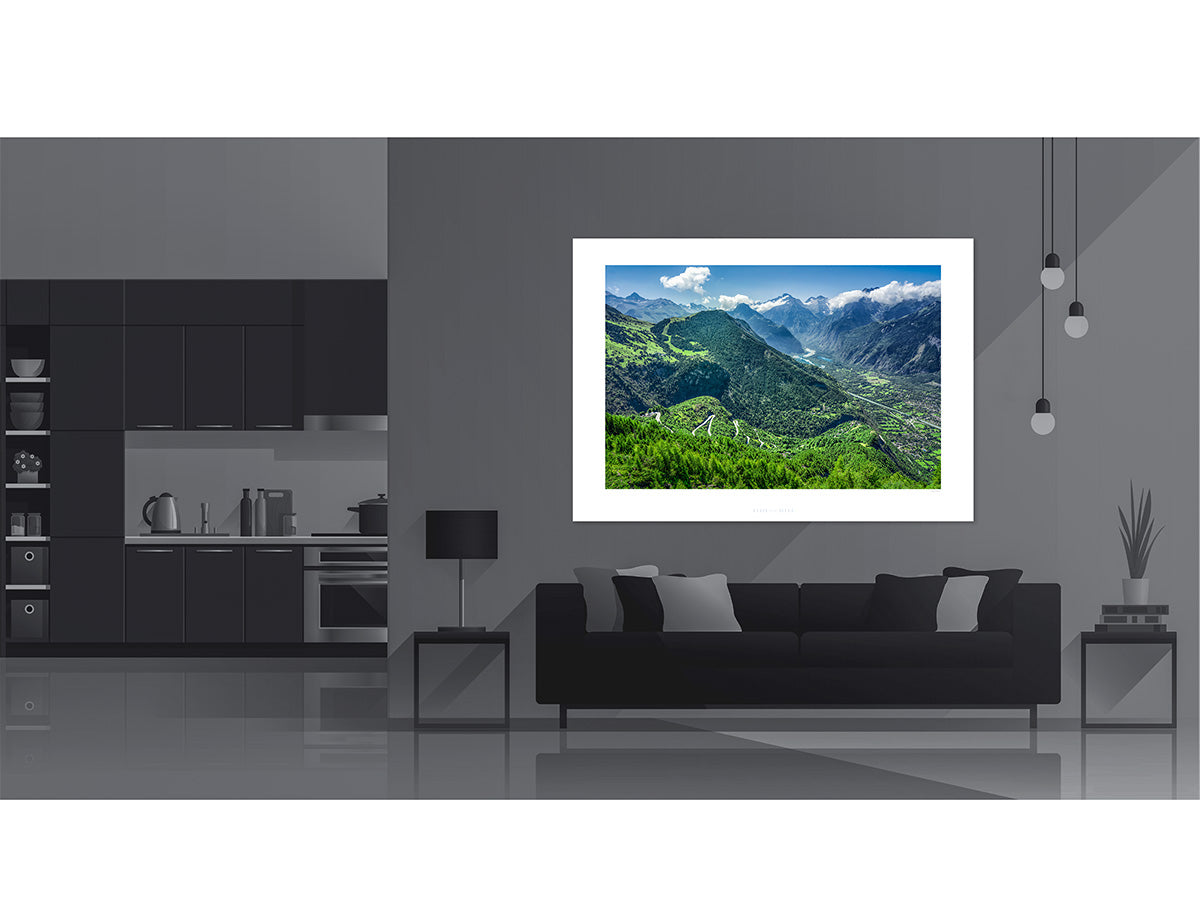 Alpe d'Huez - Landscape - Gifts for cyclists. Cycling decor.