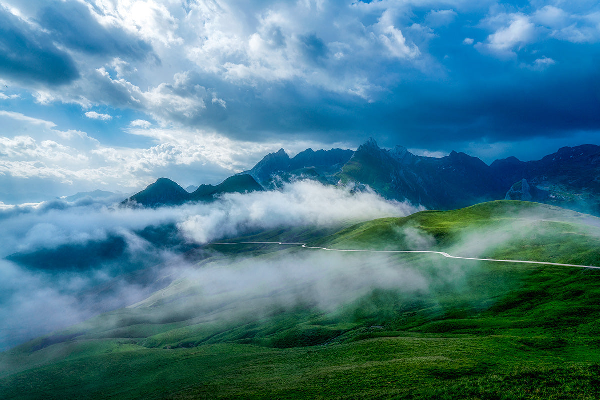 Col d'Aubisque - Into the Mystic. Cycling prints, Cycling Art. Unique gifts for cyclists. Cycling decor, Cycling Photography Prints, Cycling interiors, Luxury Gifts for Cyclists,