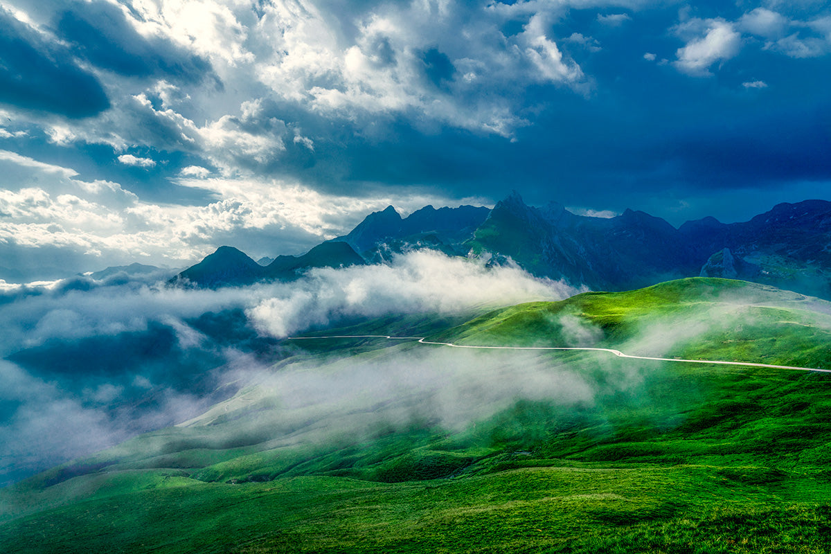 Col d'Aubisque - Into the Mystic. Cycling prints, Cycling Art. Unique gifts for cyclists. Cycling decor, Cycling Photography Prints, Cycling interiors, Luxury Gifts for Cyclists,