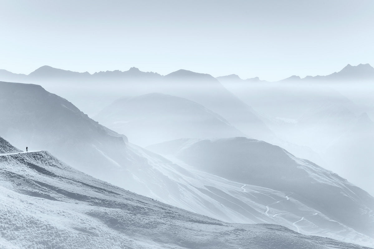 Col de la Bonette - Top of the World - Limited Edition - Cycling photography duotone prints by davidt. Outside is free