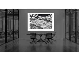 Col d'Izoard Casse Deserte Black and white cycling photography print by davidt Cycling Art. Unique gifts for cyclists. Cycling print.