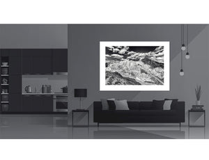 Col d'Izoard Casse Deserte Black and white cycling photography print by davidt Cycling Art. Unique gifts for cyclists. Cycling print.