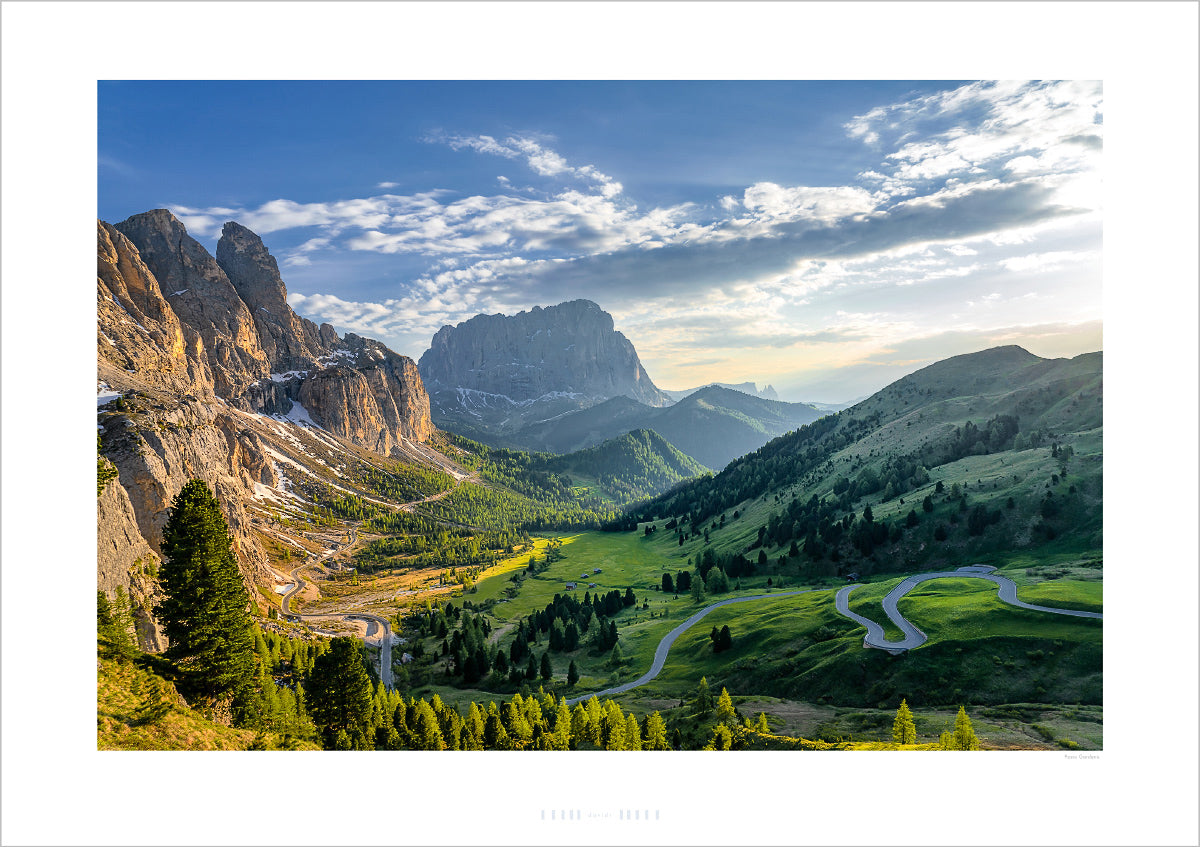 The Dolomites - Gifts for Cyclists - Passo Gardena Cycling landscape fine art prints