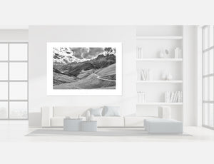 Gifts for Cyclists. Col de la Croix de Fer B&W. Cycling Art by David Tedman. Cycling photography prints of the Great Cycling Climbs