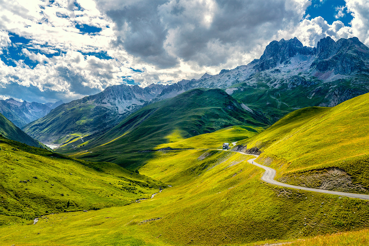 Gifts for Cyclists. Col de la Croix de Fer. Cycling Art by Davidt. Cycling photography prints of the Great Cycling Climbs in colour and black & white fine art photography prints.