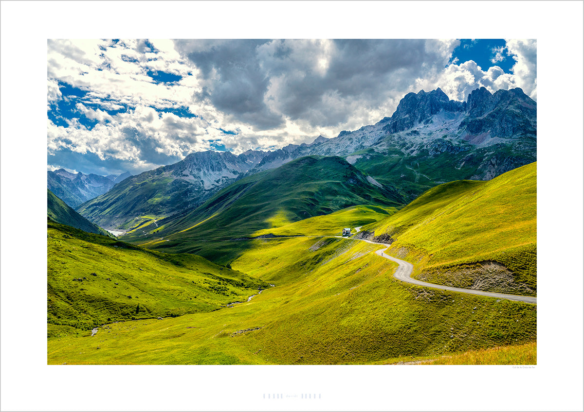 Col de la Croix de Fer. Cycling Art by Davidt. Cycling photography prints of the Great Cycling Climbs in colour and black & white fine art photography prints.