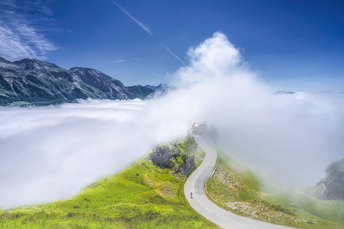 Cycling Art. Unique gifts for cyclists. Cycling prints, Col d'Aubisque Don’t Look Back.