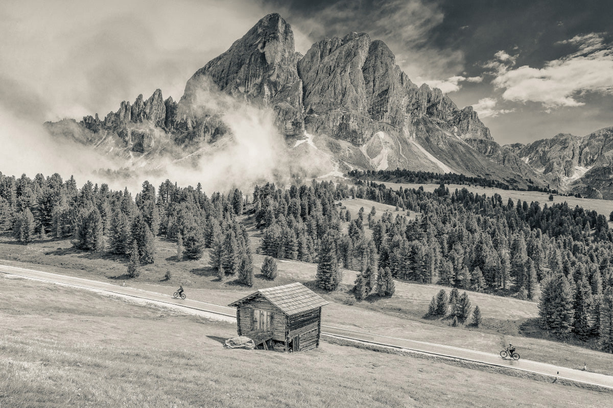 Passo Erbe - The Dolomites - Gifts for Cyclists, Cycling pictures cycling photography prints by davidt. Black and white photography prints