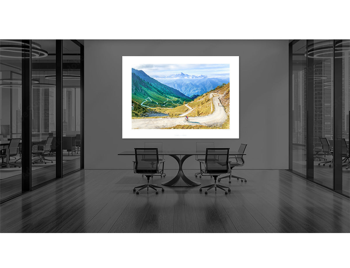 High summer on the Colle Delle Finestre - Gravel Side Top cycling prints by davidt