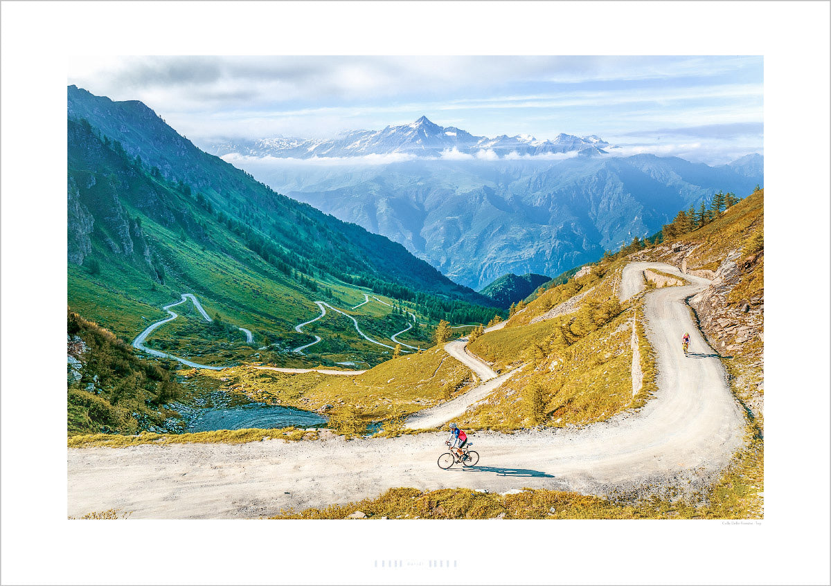 Colle Delle Finestre - Gravel Side Top. Gifts for cyclists, Cycling landscapes photography prints by davidt.