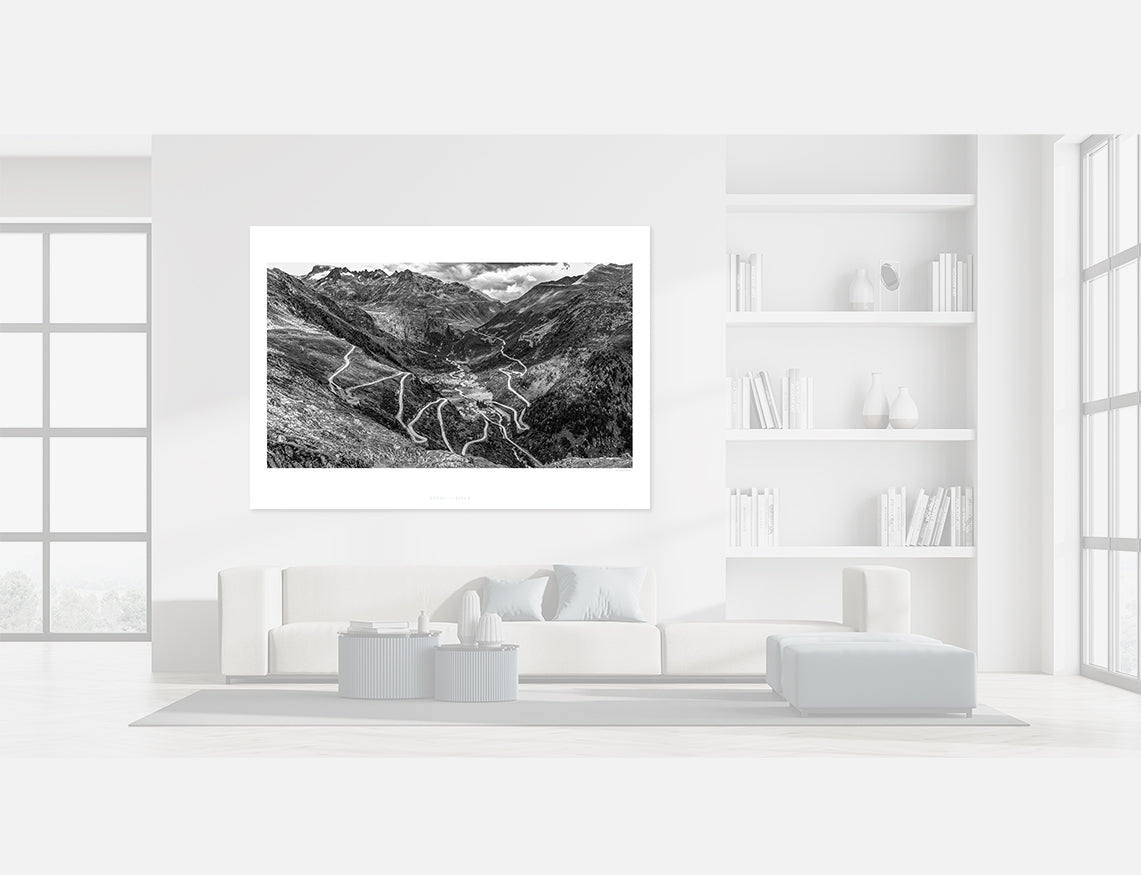 Grimsel Pass & Furka Pass. Gifts for cyclists, cycling photography by davidt. Perfect for your pain cave, office and home