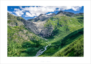 Furka Pass - Rohne Glacier On of the Great Cycling Road Climbs - fine art cycling landscape photography prints by davidt