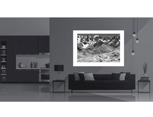 Col du Galibier - Barre des Écrins - Black and white photography office prints