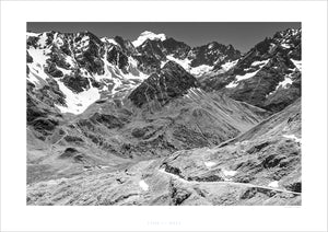 Col du Galibier - Barre des Écrins - Black and white