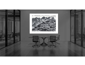 Col du Galibier -La Meije - Limited Edition - Black and white duotone office interior cycling photography print by davidt