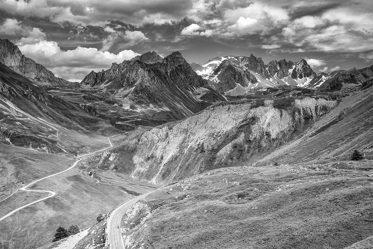 Col du Galibier Gravel and Road - B&W