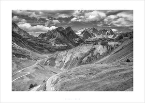 Col du Galibier Gravel and Road B&W print