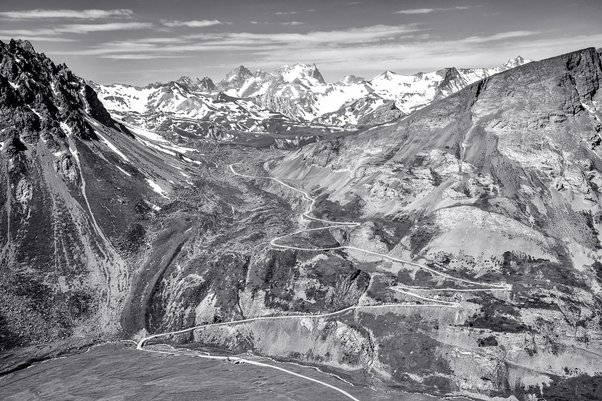 Col du Galibier - Home to the Gods of Cycling - b & w