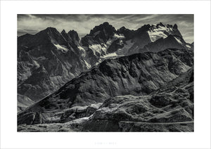 Col du Galibier & La Meije Limited Edition Cycling Photo Print displayed framed