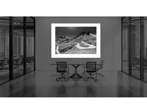 Col du Galibier B&W Horseshoe Cycling Prints, Cycling Art. Unique Gifts for Cyclists