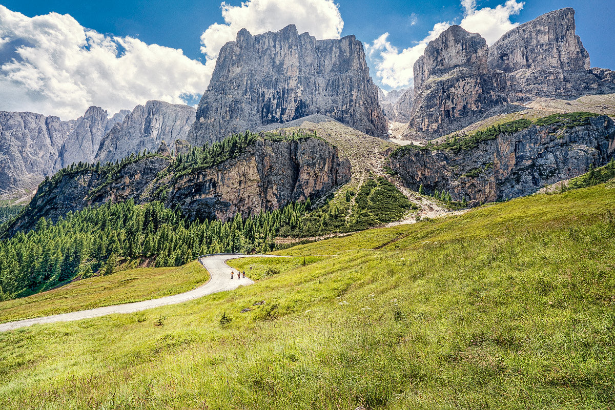 Passo Gardena The Dolomites. Gifts for cyclists, cycling photography prints by davidt. Cycling art. Cycling pictures