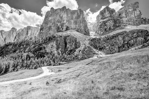 Passo Gardena The Dolomites. Gifts for cyclists, cycling photography prints by davidt. Cycling art. Cycling prints. Outside is free.