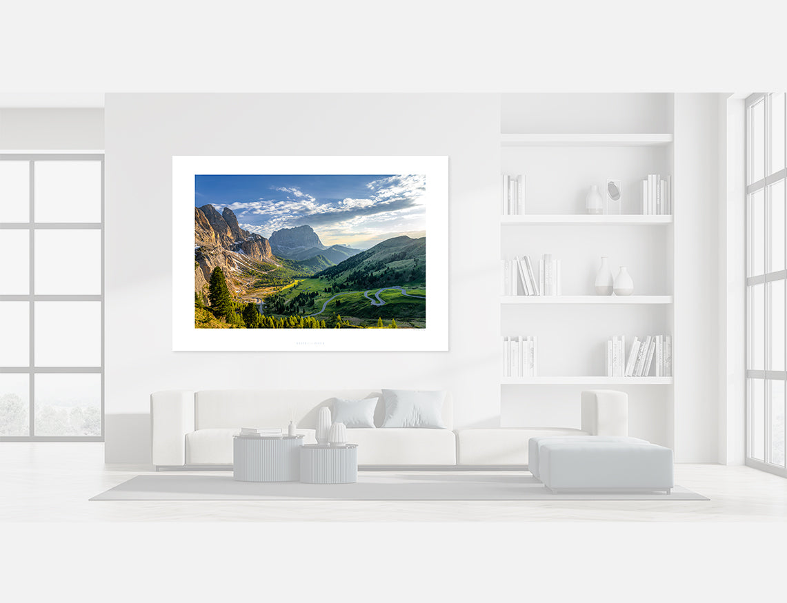 Passo Gardena The Dolomites - Gifts for Cyclists Cycling landscape photography prints
