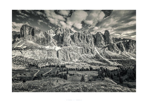 Passo Gardena The Sellaronda. Black and white cycling photography prints by davidt