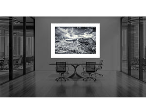 Passo Giau - Selva di Cadore - Limited Edition - Black and white duotone cycling photography print 