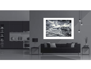 Passo Giau - Selva di Cadore - Limited Edition - Black and white duotone cycling photography print 