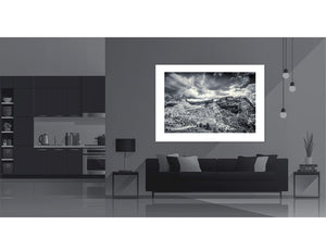 Passo Giau - Selva di Cadore - Limited Edition - Black and white duotone cycling photography print 