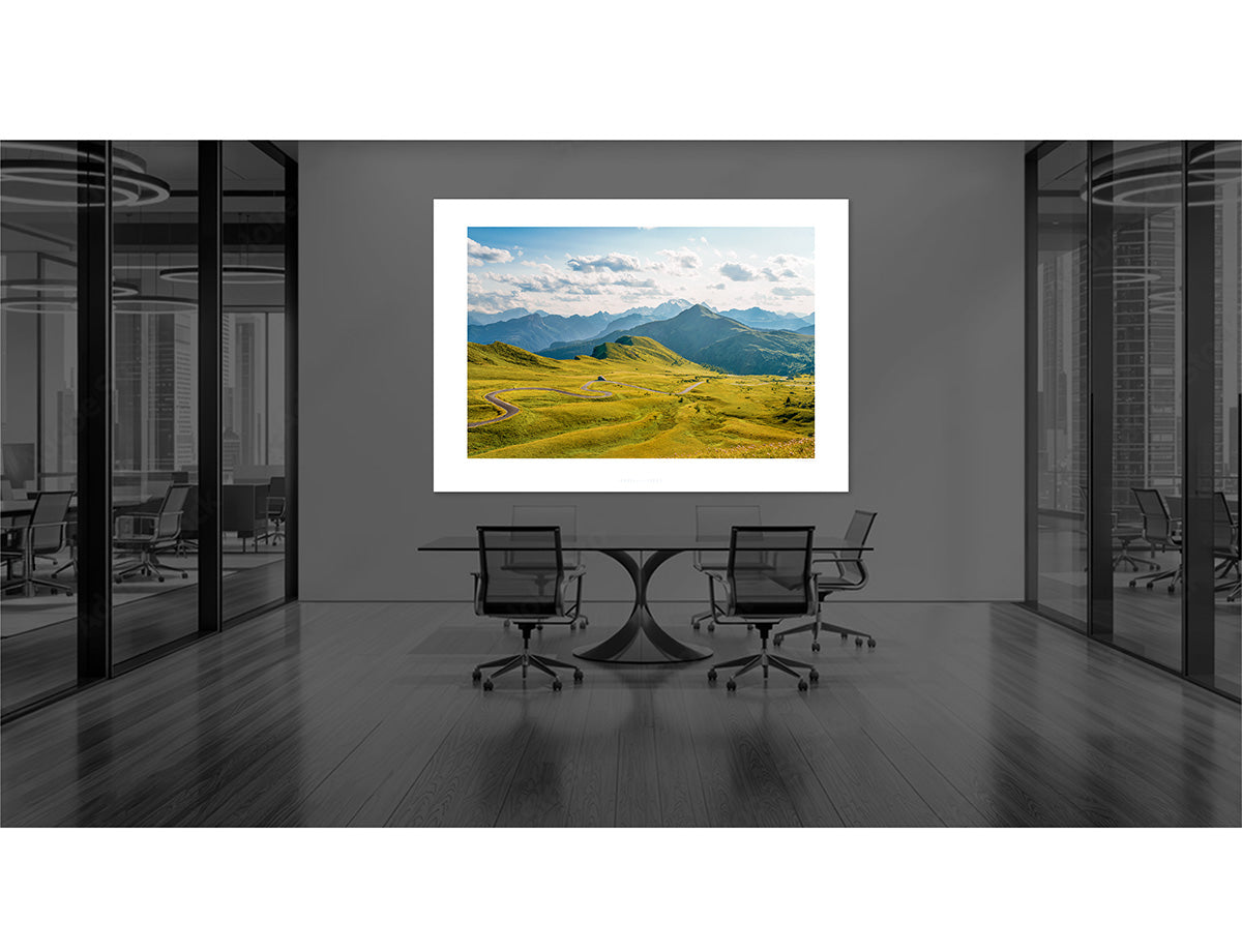 Passo Giau - From the Top - summer pastures. Cycling photography gifts for cycling by davidt
