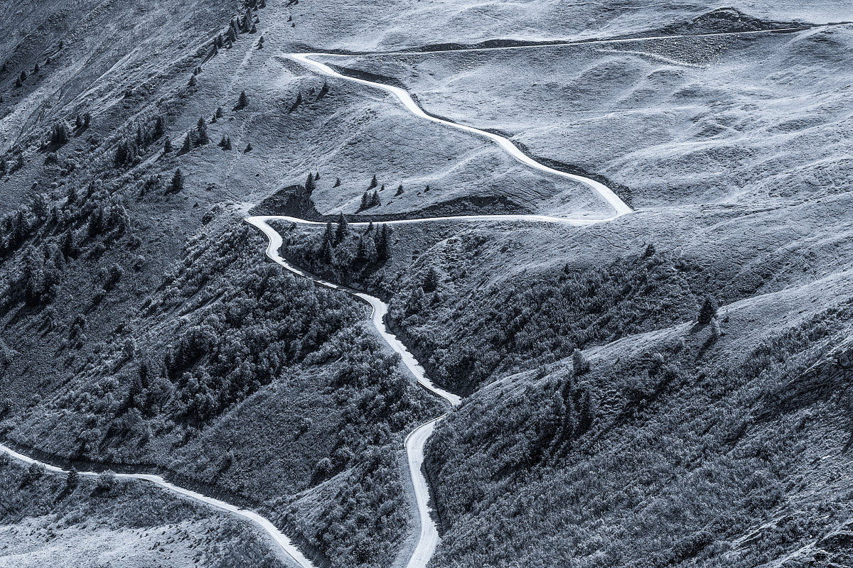 Col du Glandon Top Benda B&W. Cycling Art by davidt