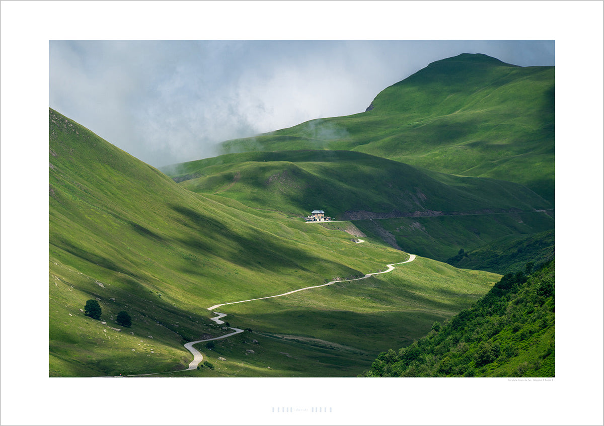 Col de la Croix de Fer - Glandon X Roads. Cycling Art by Davidt. Cycling photography prints of the Great Cycling Climbs in colour and black & white fine art photography prints.