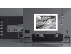 Tour de France on the Col du Galibier, B&W cycling print by davidt